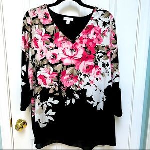 Charter Club floral top 1X polyester